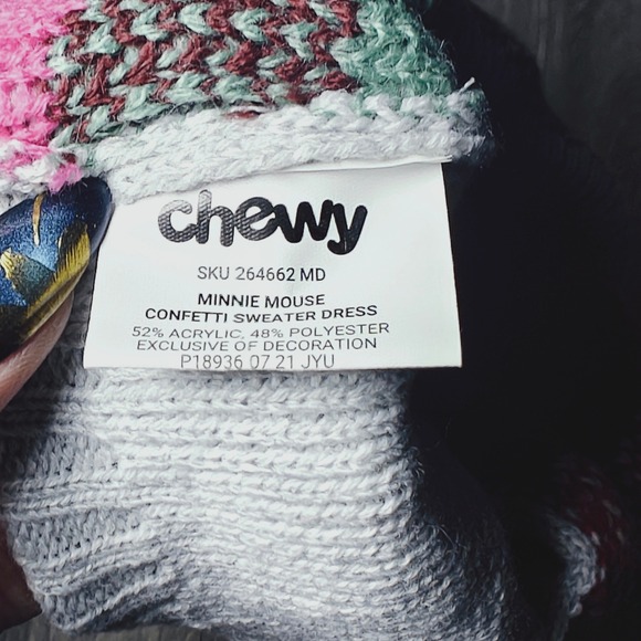 Chewy Minnie Mouse Confetti Sweater Dress Dog Cat Pet Apparel Medium - Picture 7 of 8